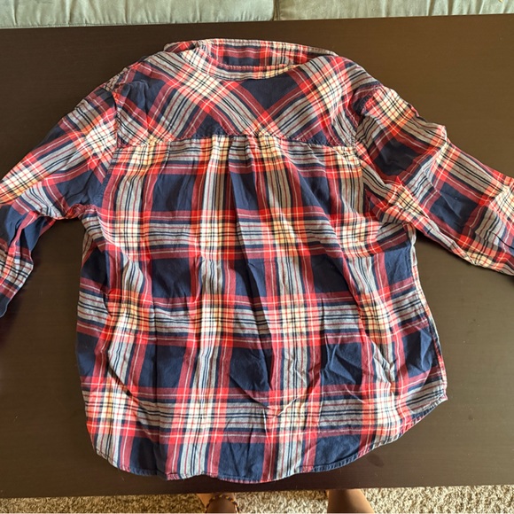 Red and Blue Plaid Button-Up Shirt - Picture 2 of 2